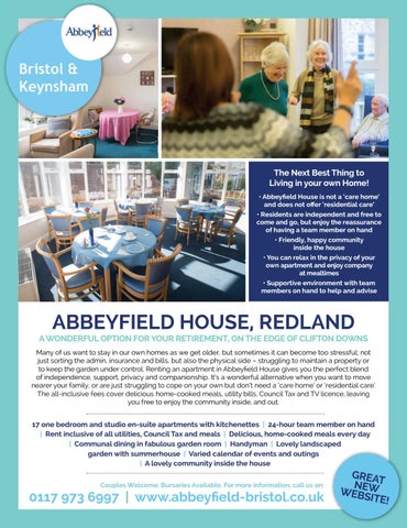 Bristol Life Issue 224 By Mediaclash Issuu The Next Best Thing To Living In Your Own Home Abbeyfield House Is Not A Care And Does Offer Residential Residents Are Independent