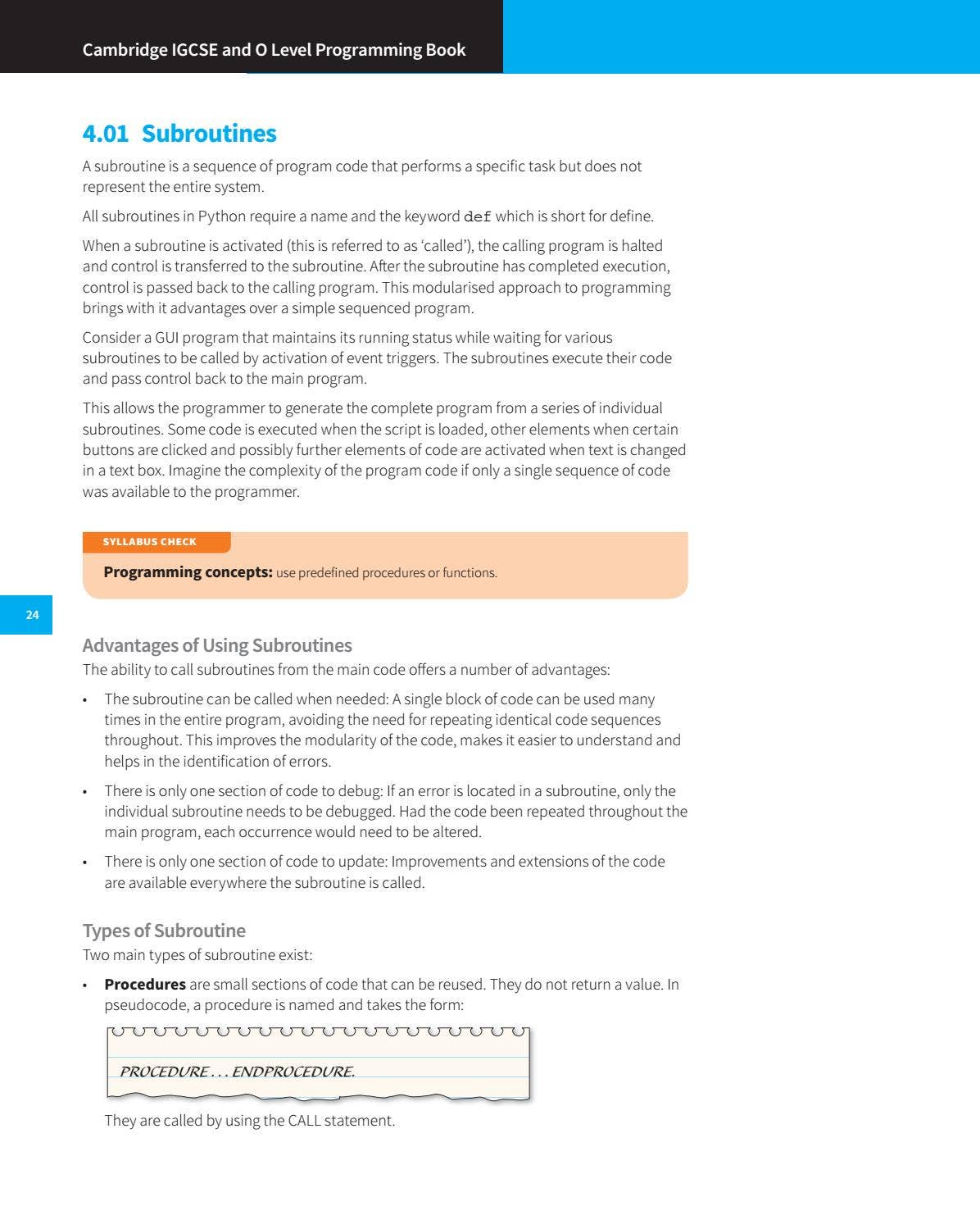 Preview Cambridge IGCSE Computer Science Programming Book for Python by ...