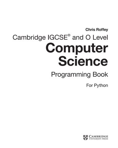 Preview Cambridge IGCSE Computer Science Programming Book for Python by ...