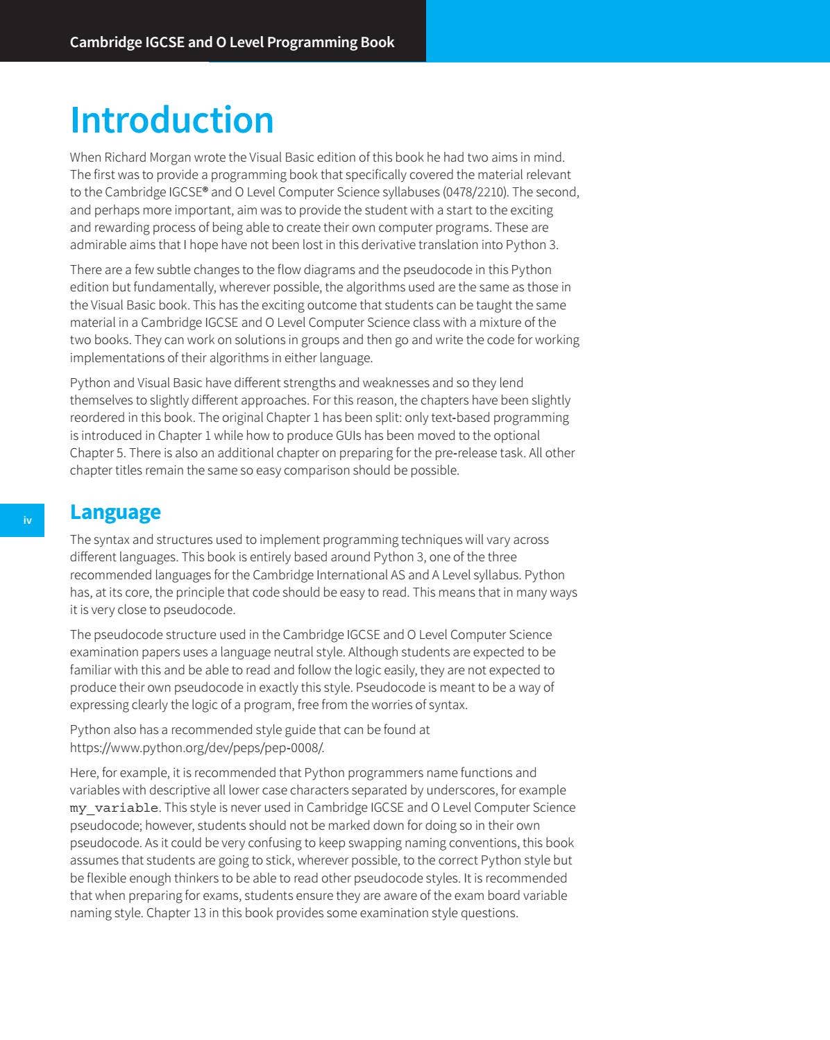 Preview Cambridge IGCSE Computer Science Programming Book for Python by ...