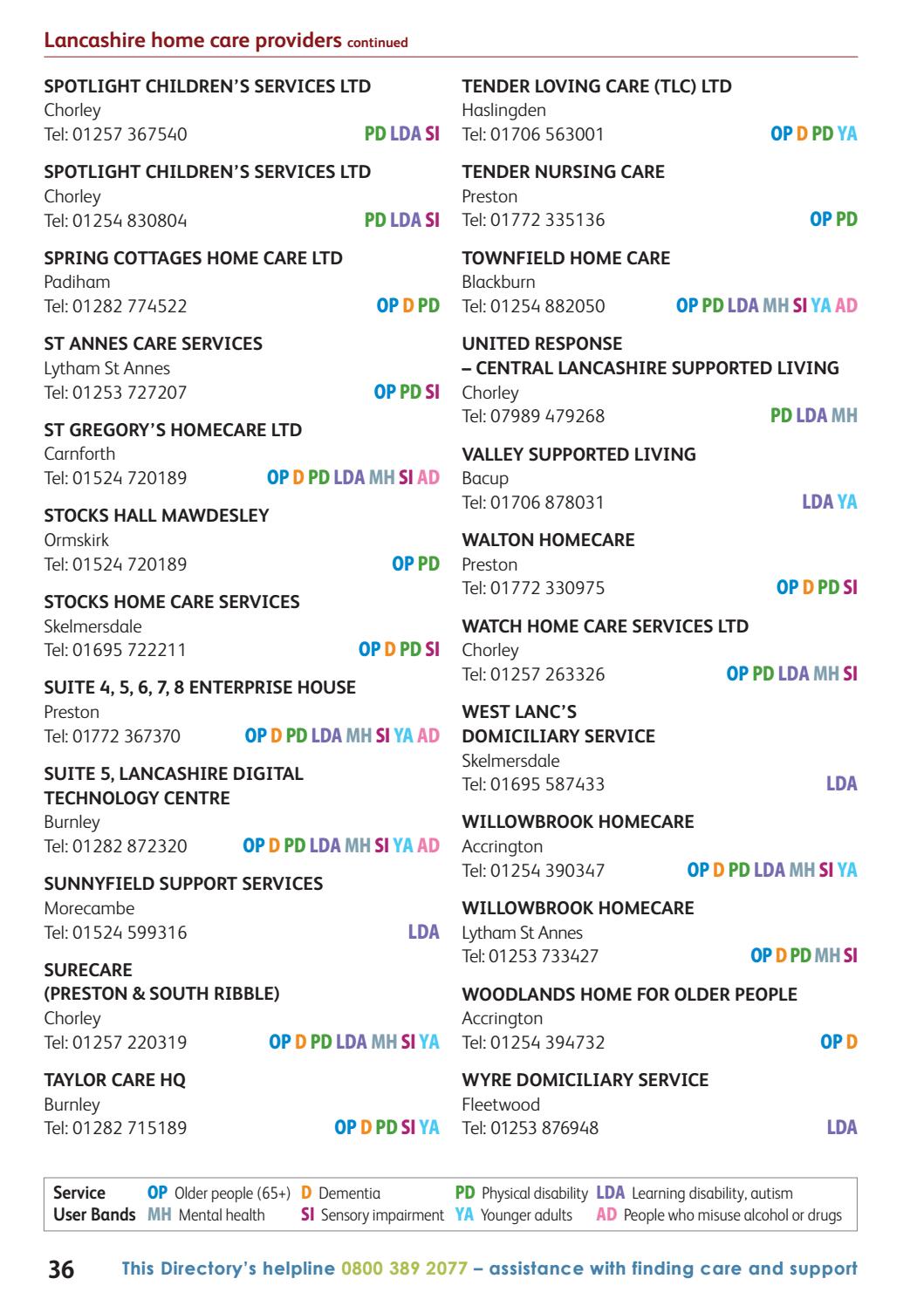 Lancashire Including Blackburn With Darwen And Blackpool Care