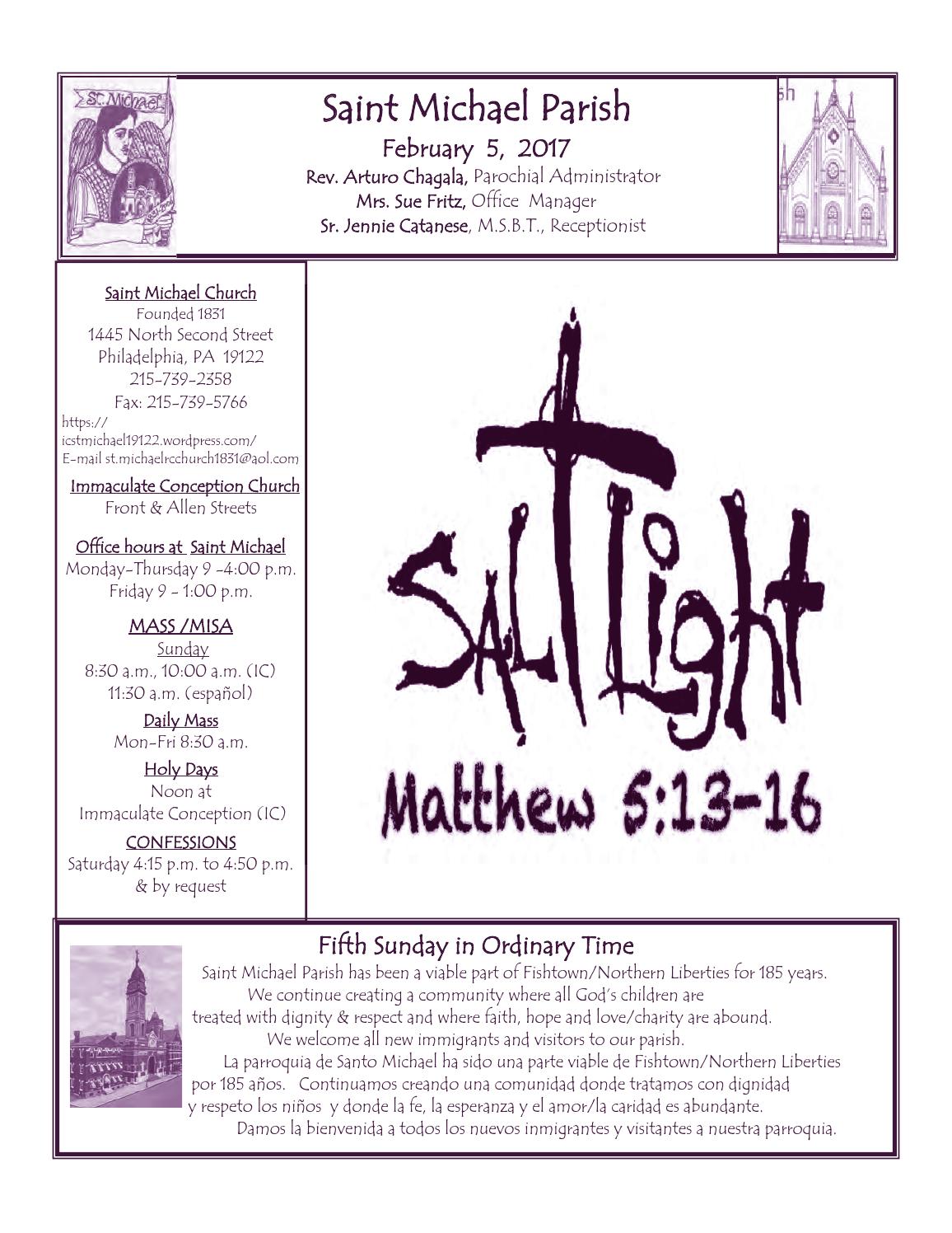 5 feb 17 st michael bulletin by St. Mike'sImmaculate Conception Parish