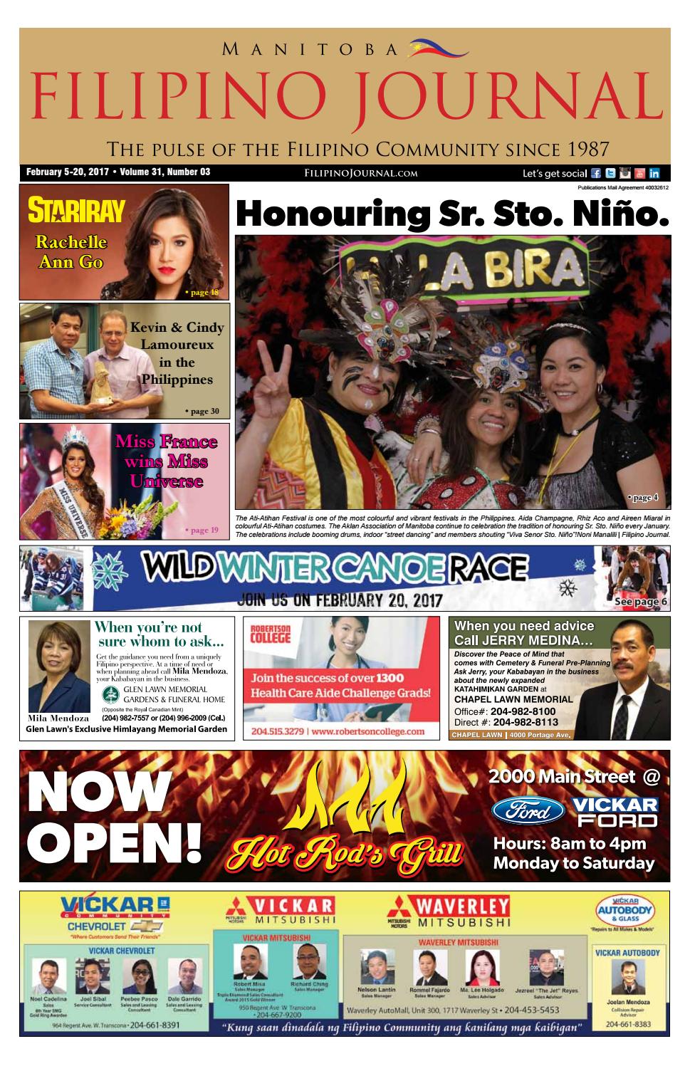 Filipino Journal Manitoba Edition February 05 20, 2017 by Filipino