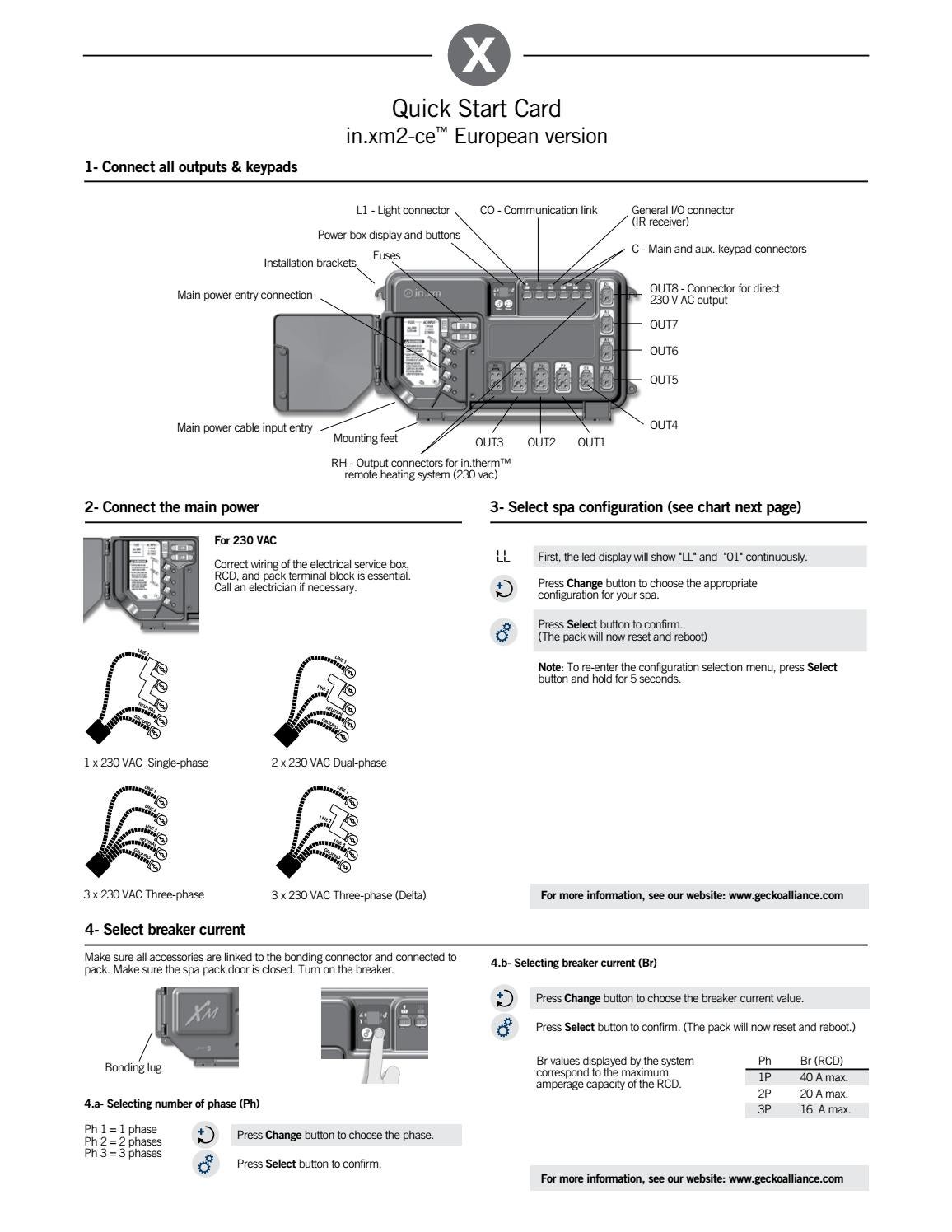 in.xm2-ce control system Quick Start Card (European version) by Gecko ...