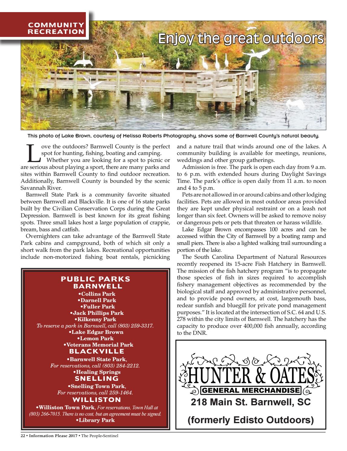Barnwell County Information Please 2017 by The PeopleSentinel Issuu