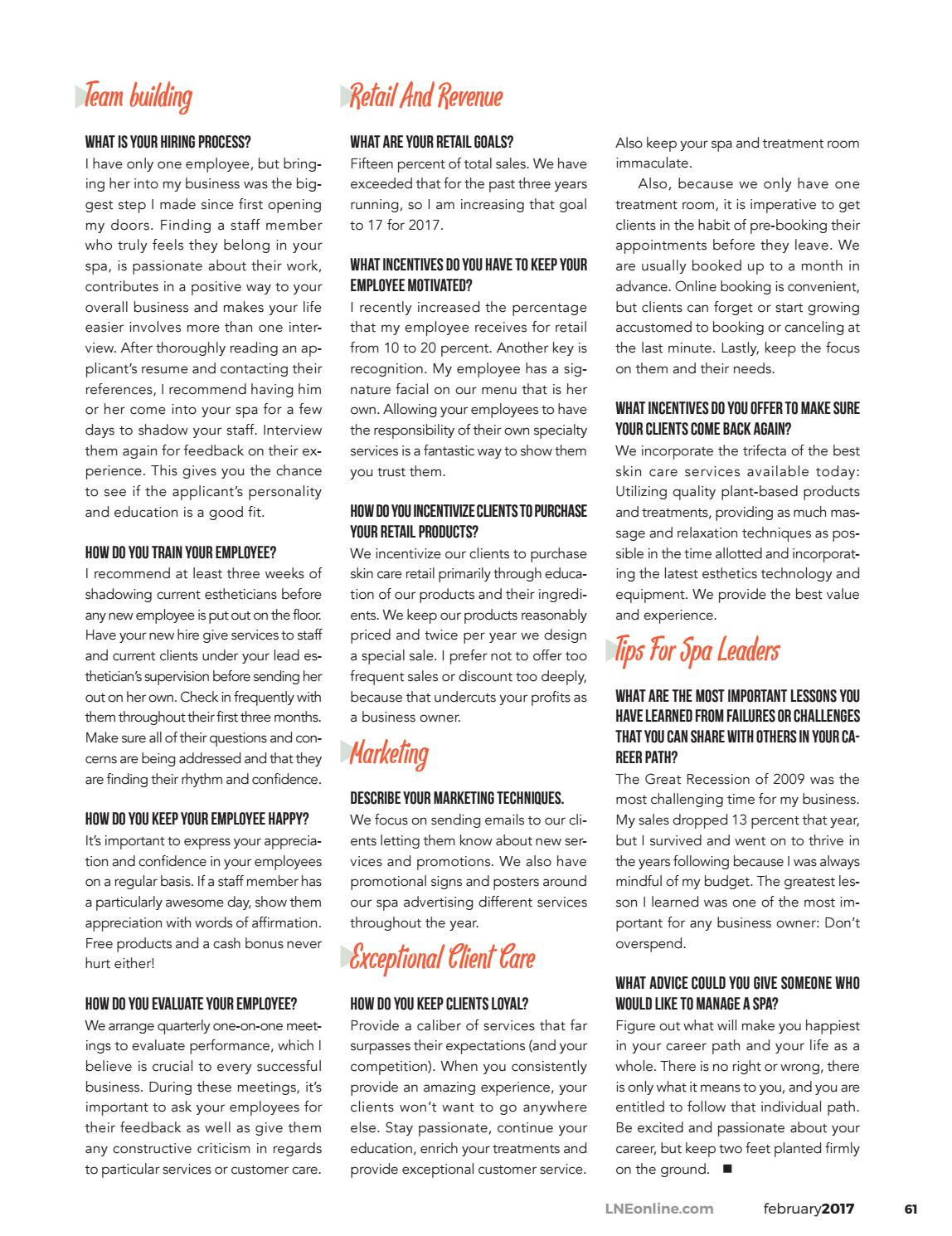 lne spa february 2017 by lne magazine issuu describe your customer service experience