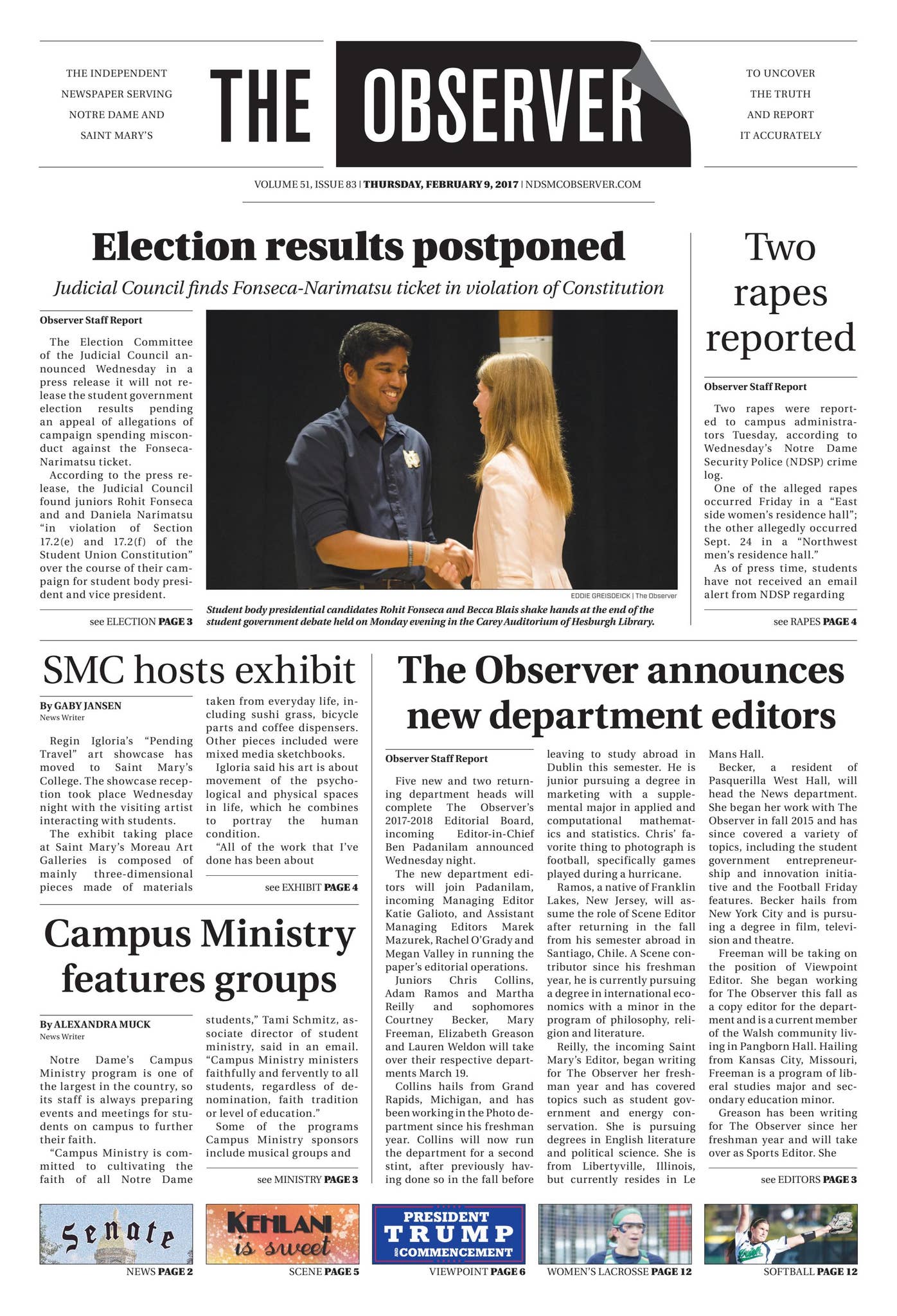 Weekly Observer Print Edition of The Observer for Thursday, February 9, 2017 by The ...