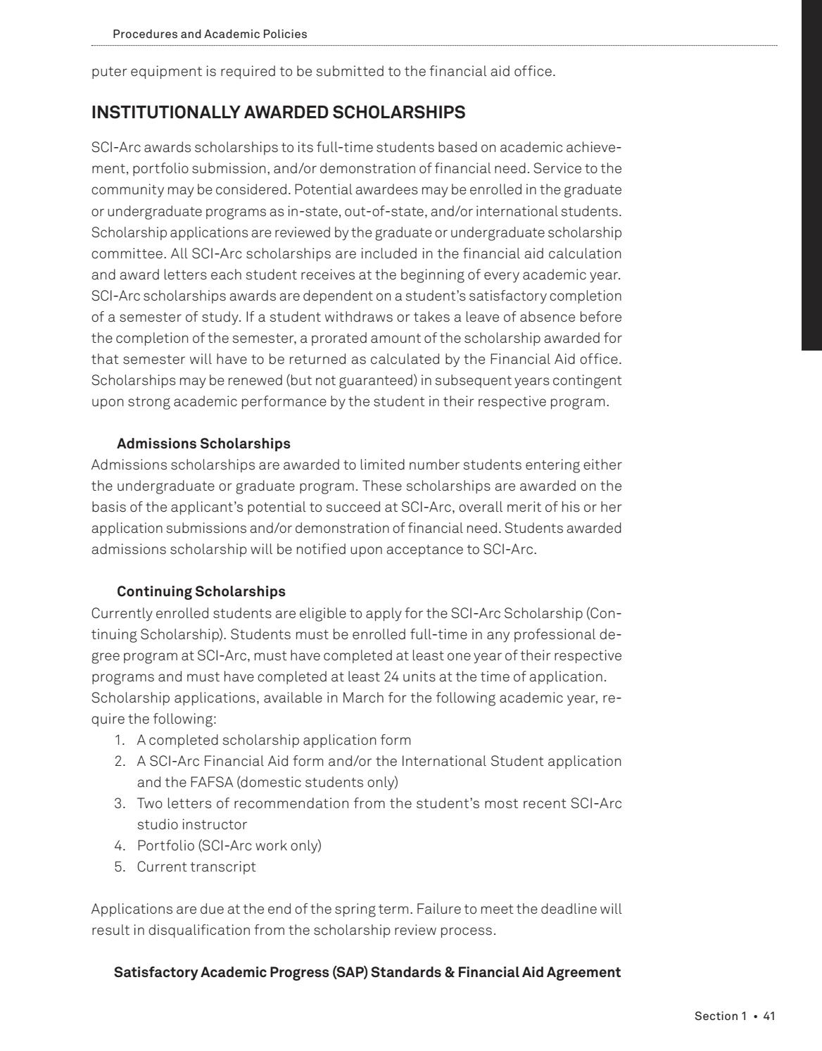 student handbook 2016 2017 by sci arc issuu letter of recommendation for financial aid