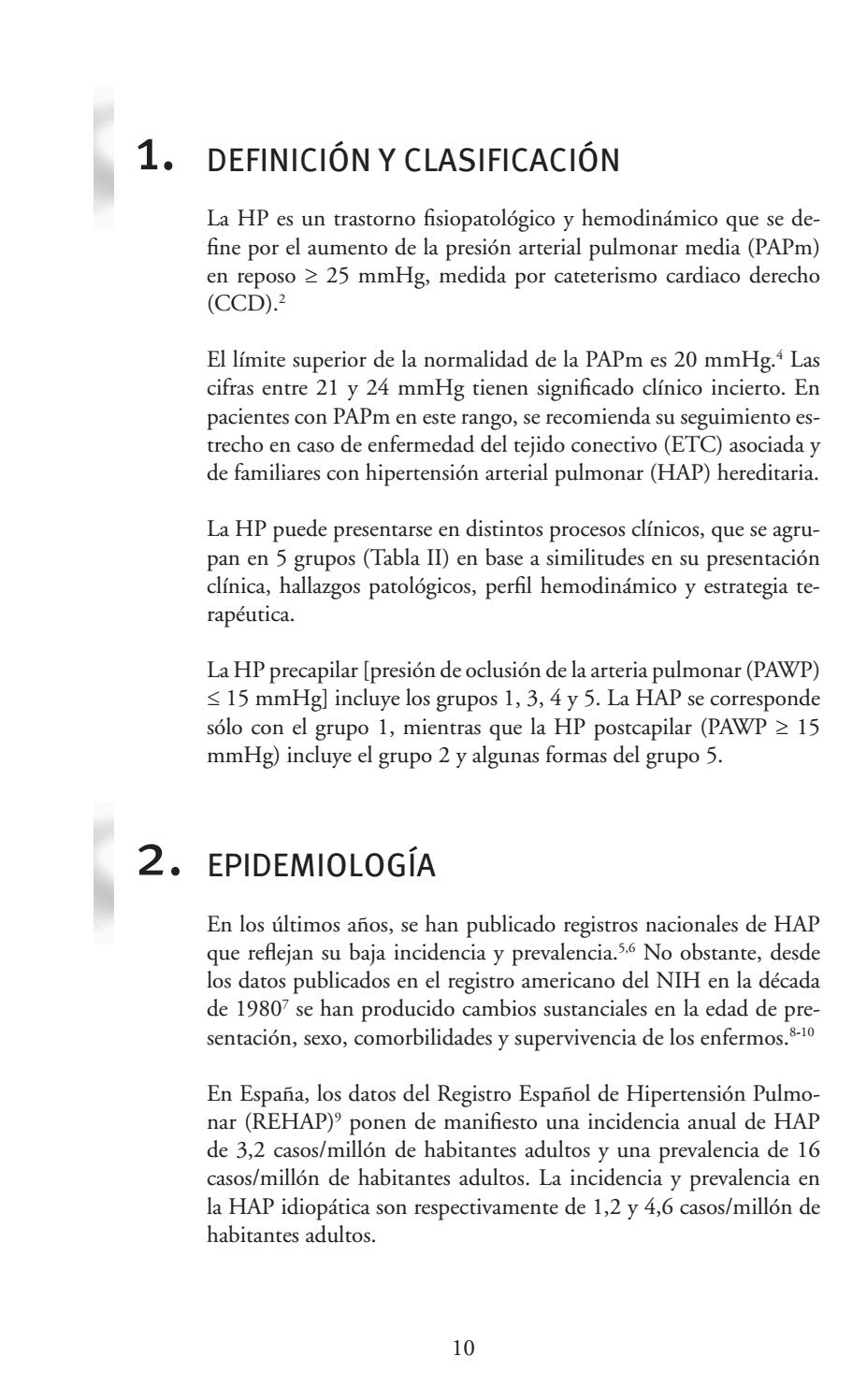 Definición de hipertensión arterial pulmonar idiopática jnc7