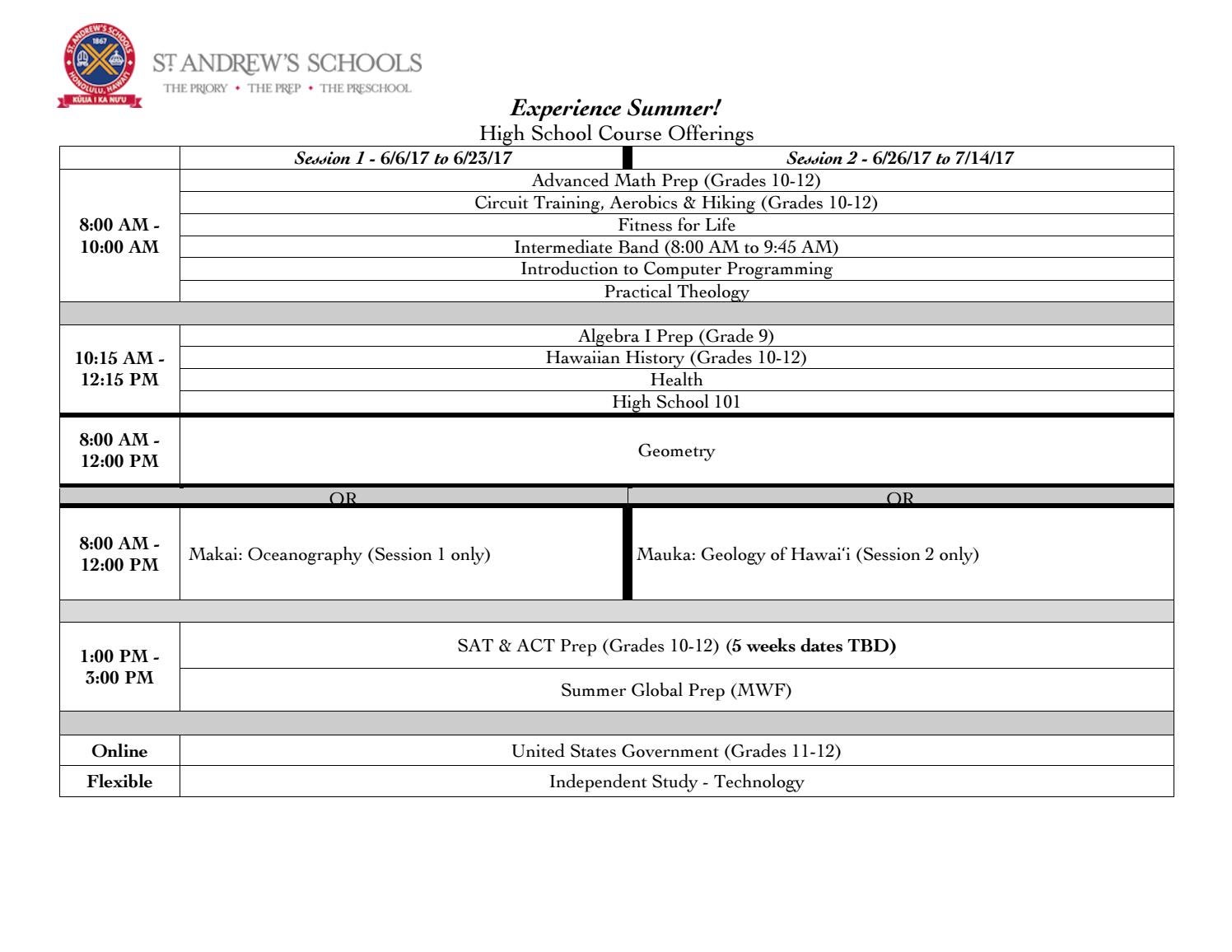 2017 grades 9 12 worksheet by St. Andrews Schools - Issuu