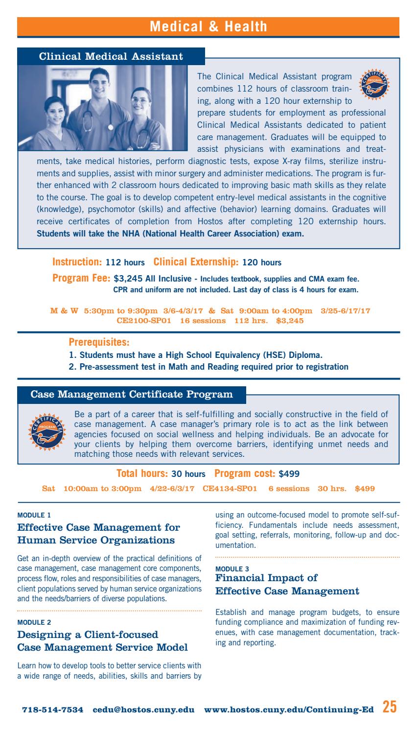 Spring 2017 Continuing Education Catalog by Hostos Community College