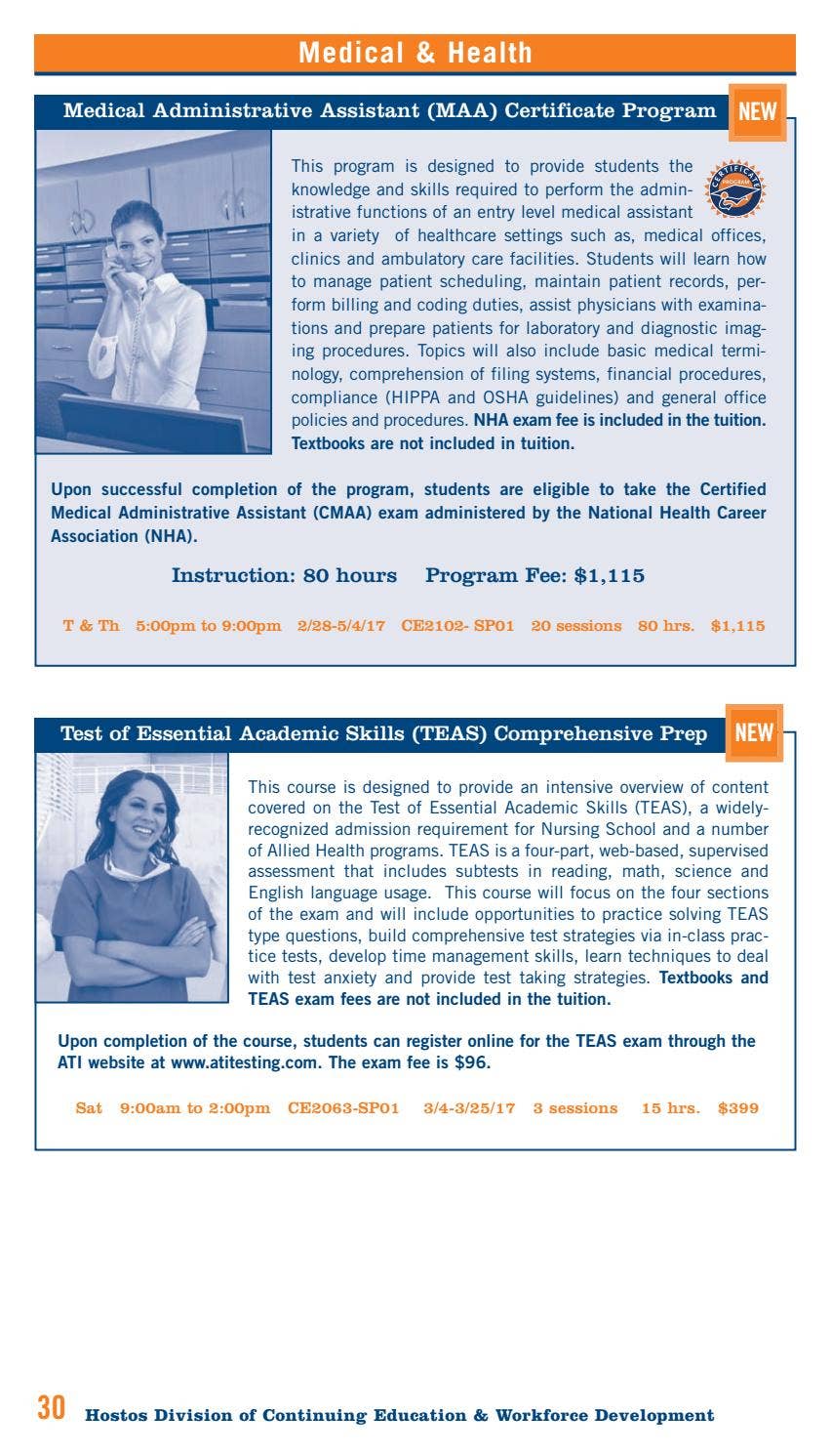 Spring 2017 Continuing Education Catalog by Hostos Community College