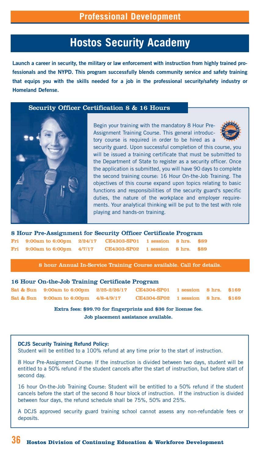 Spring 2017 Continuing Education Catalog by Hostos Community College