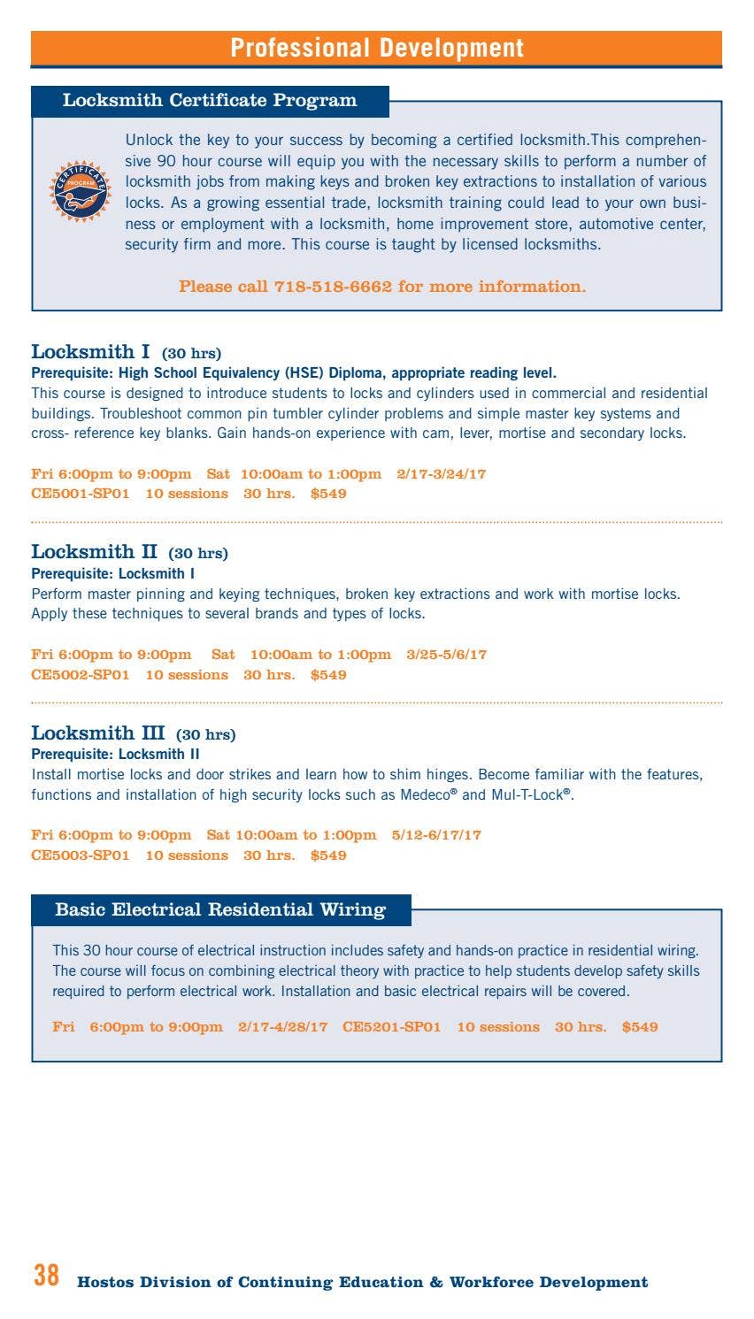 Spring 2017 Continuing Education Catalog by Hostos Community College