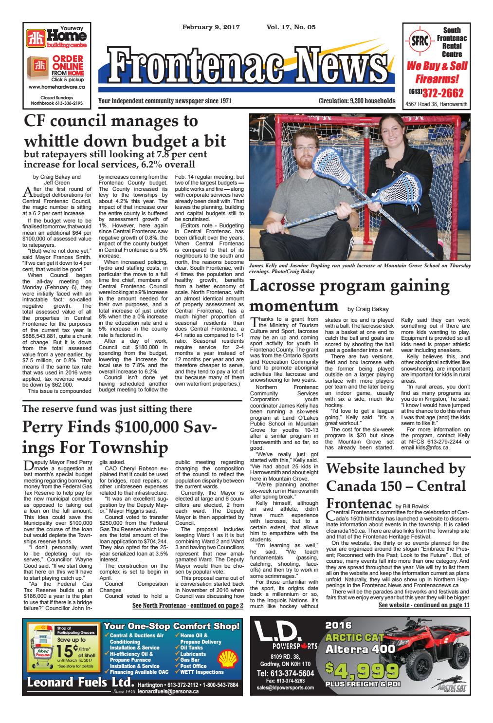 Vol.17 No.05 by Frontenac News PDFs have moved to Google Drive. Access