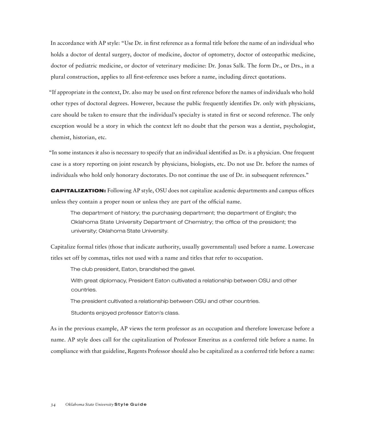 Oklahoma State University Style Guide by Oklahoma State - Issuu