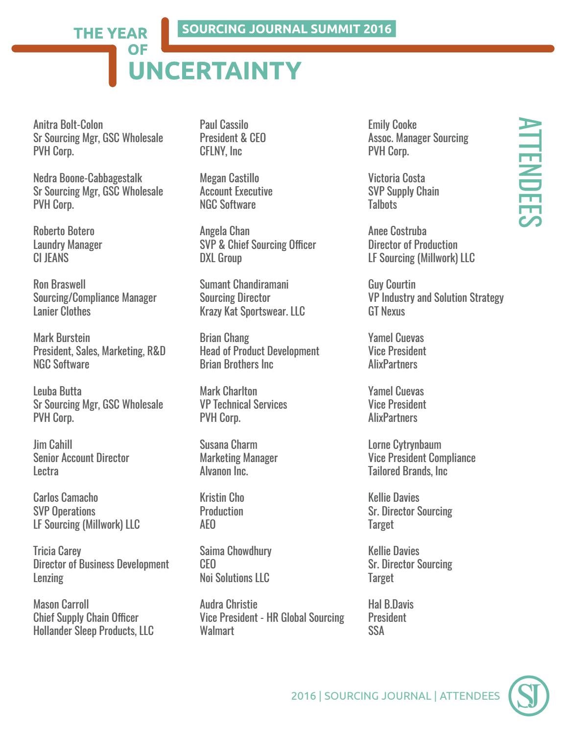 Sourcing Journal Summit 2016 by Sourcing Journal - Issuu