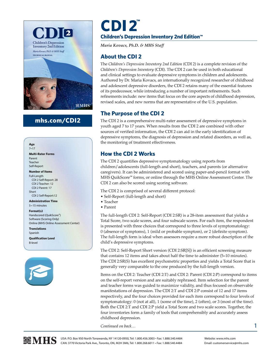 CDI 2 2017 US by MHS Assessments - Issuu