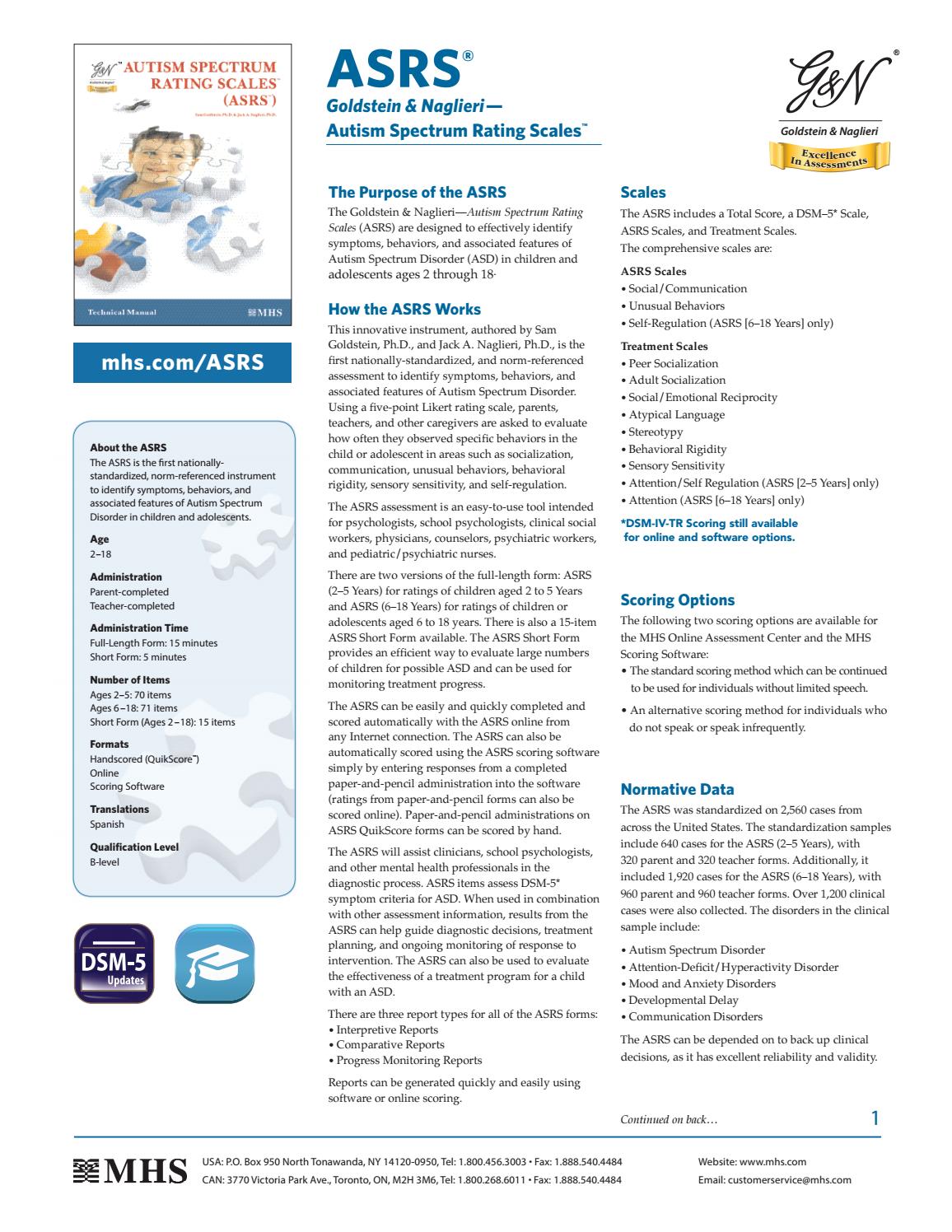 asrs 2017 us by mhs assessments issuu minutes short form