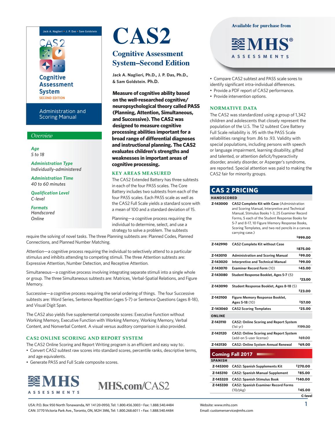 CAS 2 US 2017 by MHS Assessments Issuu