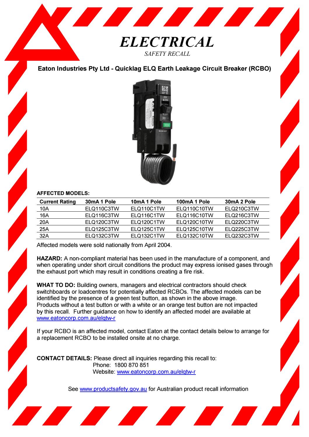 Eaton recall notice by Blackwoods Issuu