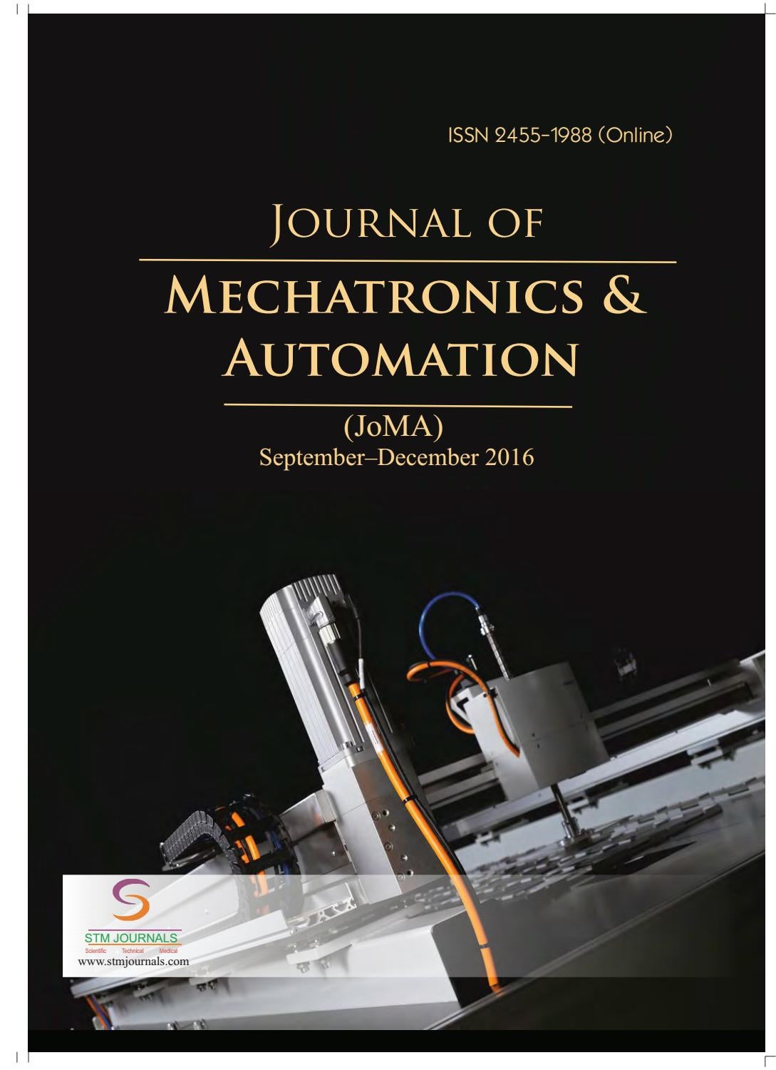 Journal of Mechatronics and Automation vol 3 issue 3 by STM Journals