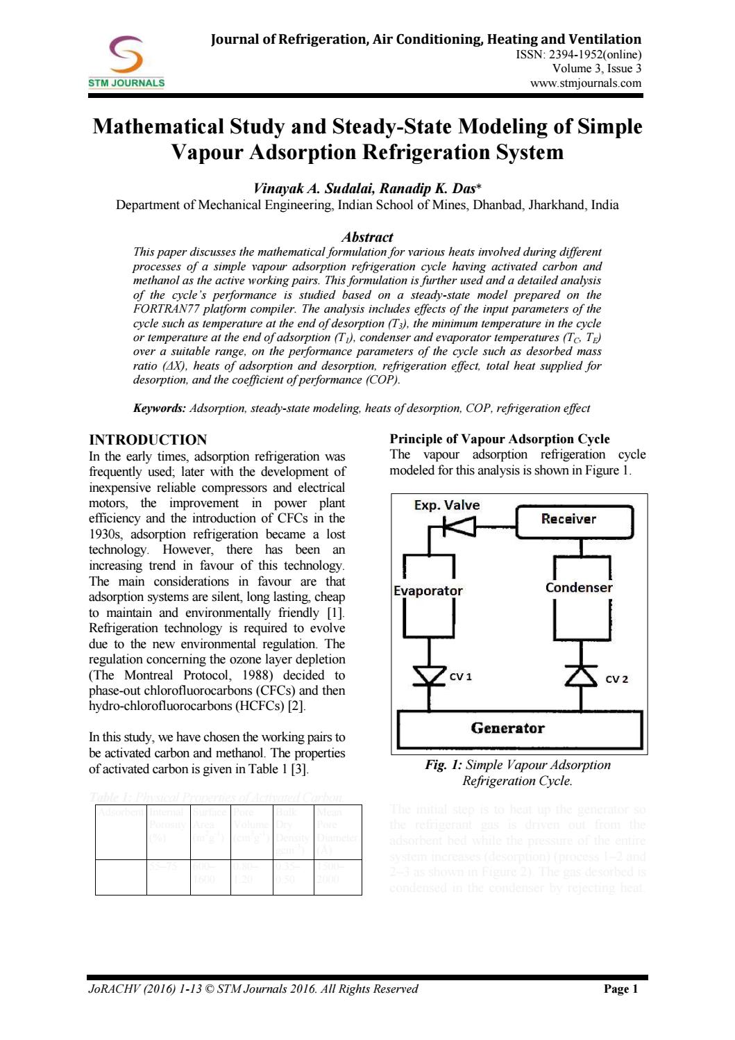 Journal of Refrigeration, Air Conditioning, Heating and Ventilation vol