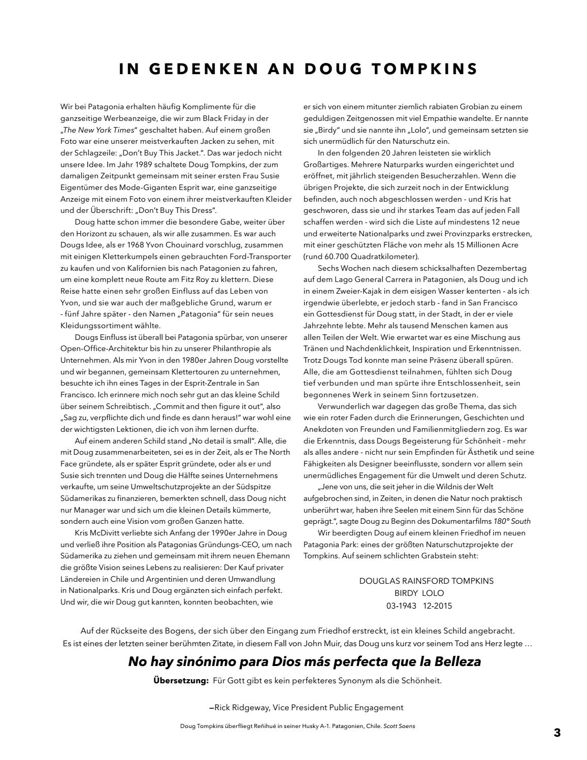 Patagonia Umwelt Und Sozialinitiativen 2016 By Patagonia The Cleanest Line Issuu