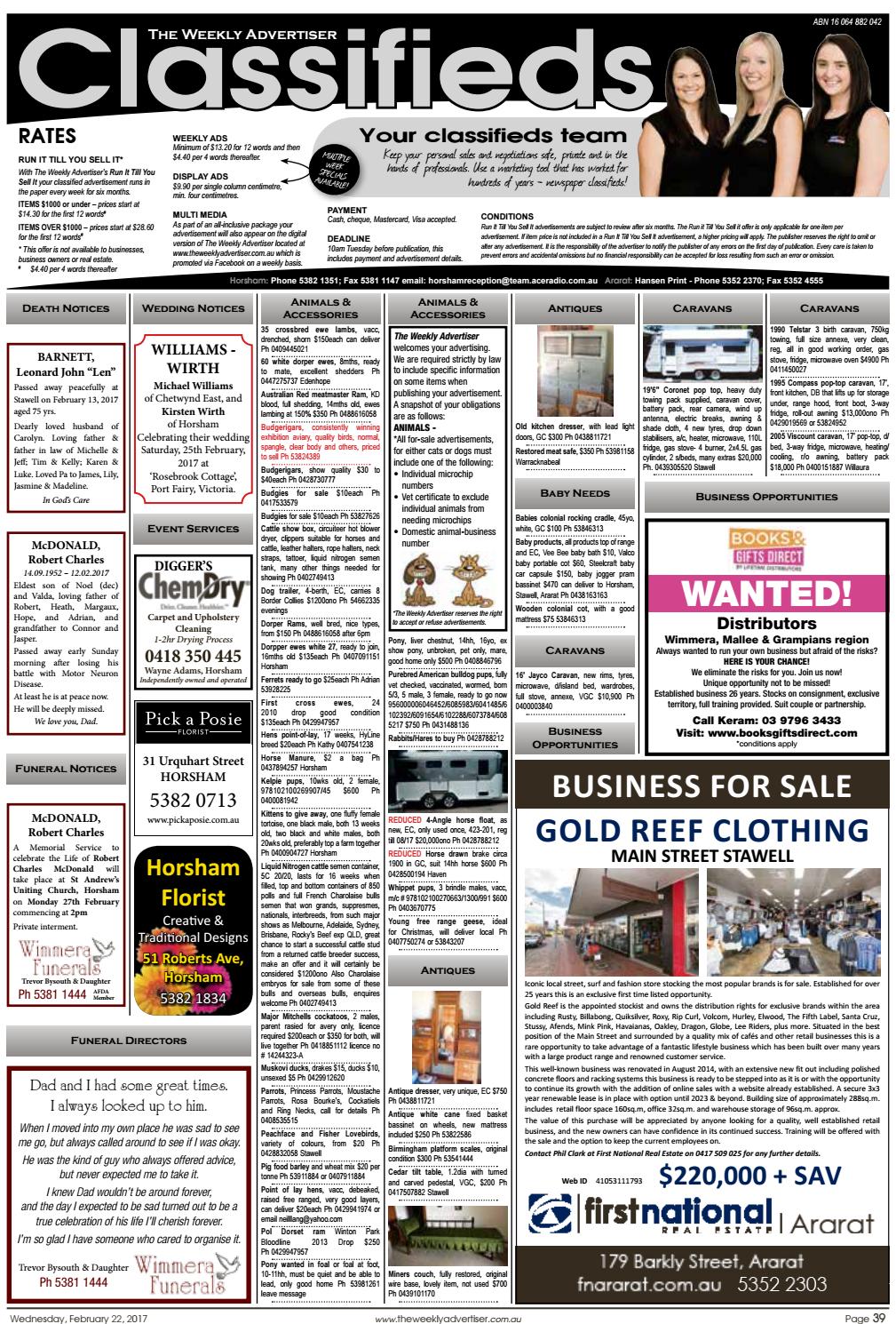 The Weekly Advertiser Wednesday, February 22, 2017 by The Weekly