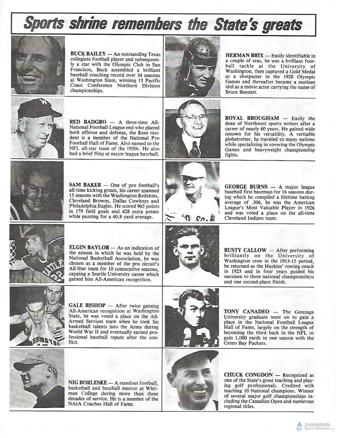 Washington State Sports Hall of Fame by County Sports Museum Issuu