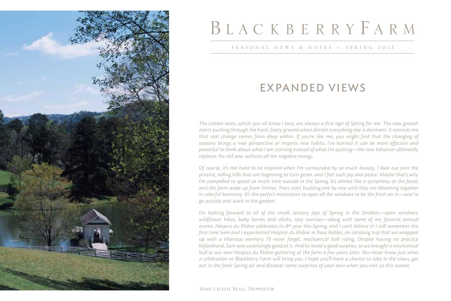 Blackberry Farm Spring Newsletter 2017 by Blackberry Farm Issuu