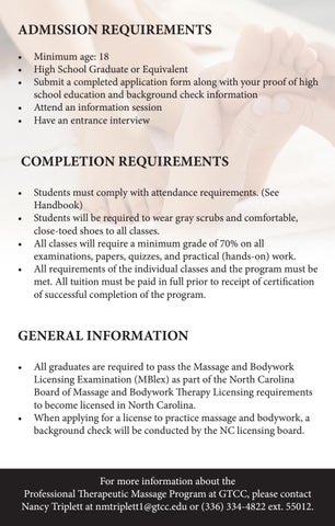 professional therapeutic massage therapy program at gtcc by guilford gtcc application form