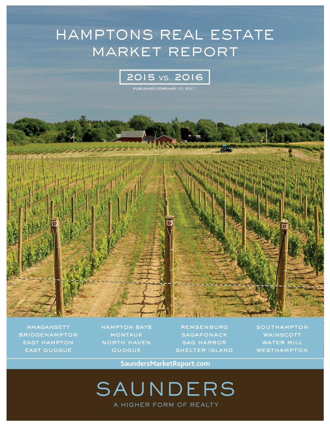 2015 Vs. 2016 Hamptons Real Estate Market Report by Saunders