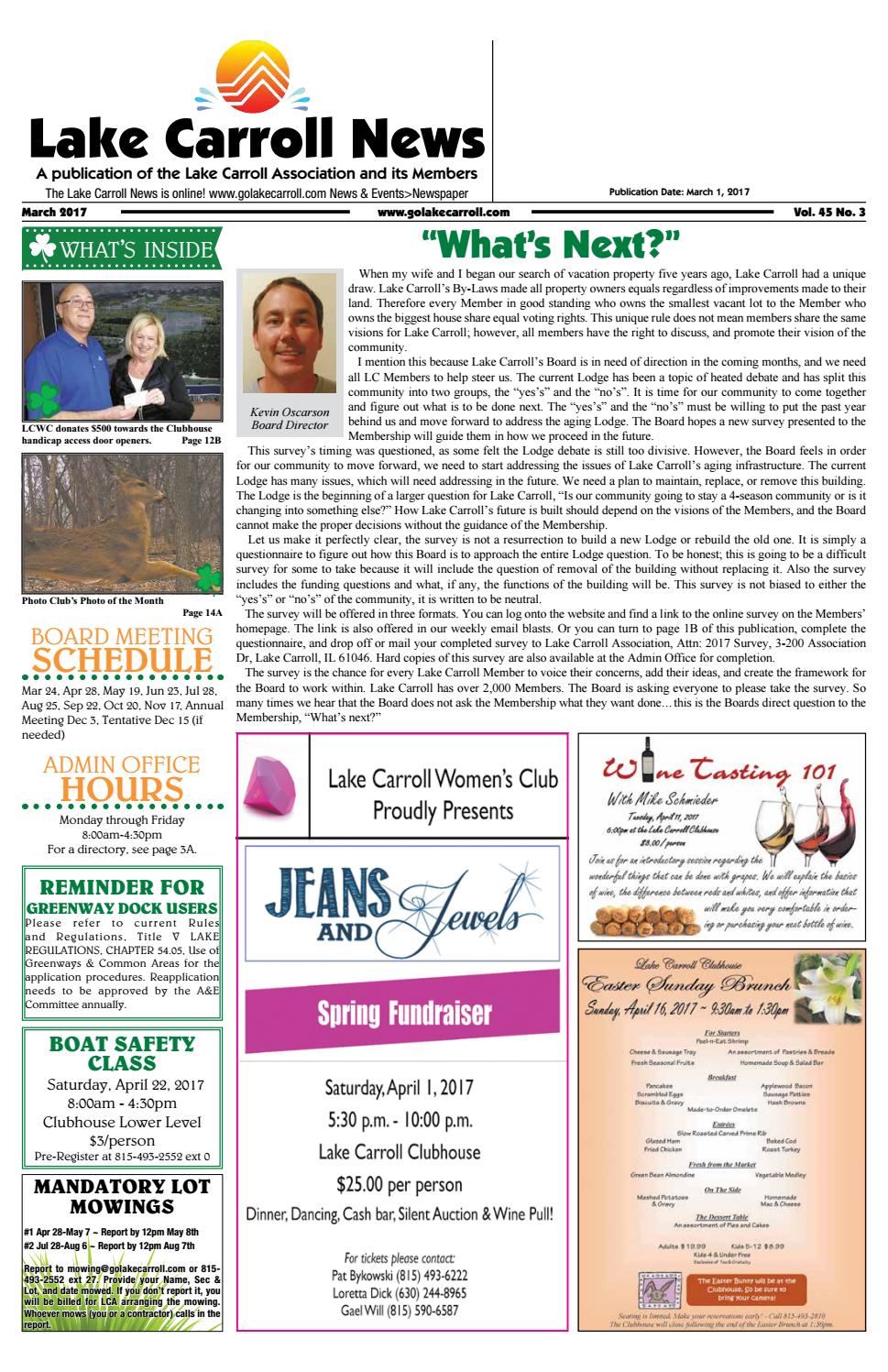 Lake Carroll News March 2017 by Lake Carrol News Issuu
