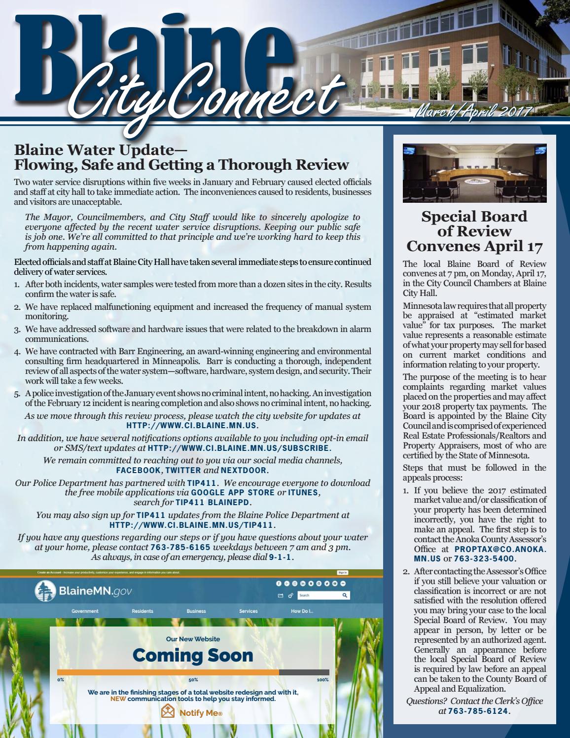 City Of Blaine Water Results City Of Blaine Water Results