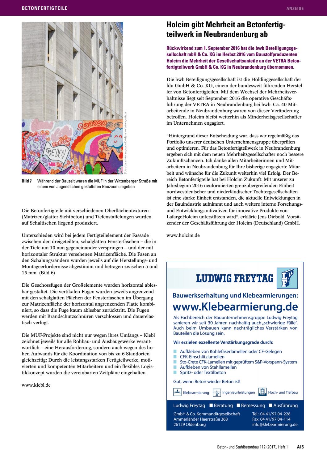 Beton Und Stahlbetonbau 17 01 Free Sample Copy By Ernst Sohn Issuu