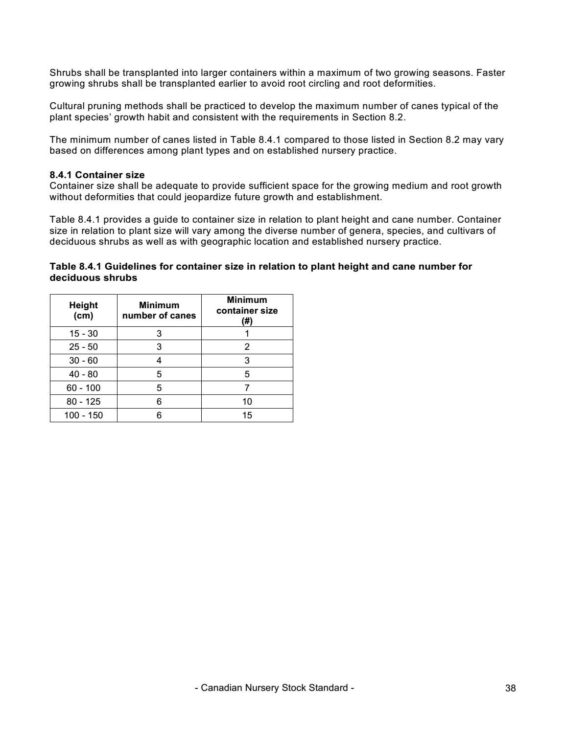 Canadian Nursery Stock Standard (9th ed) by Canadian Nursery Landscape