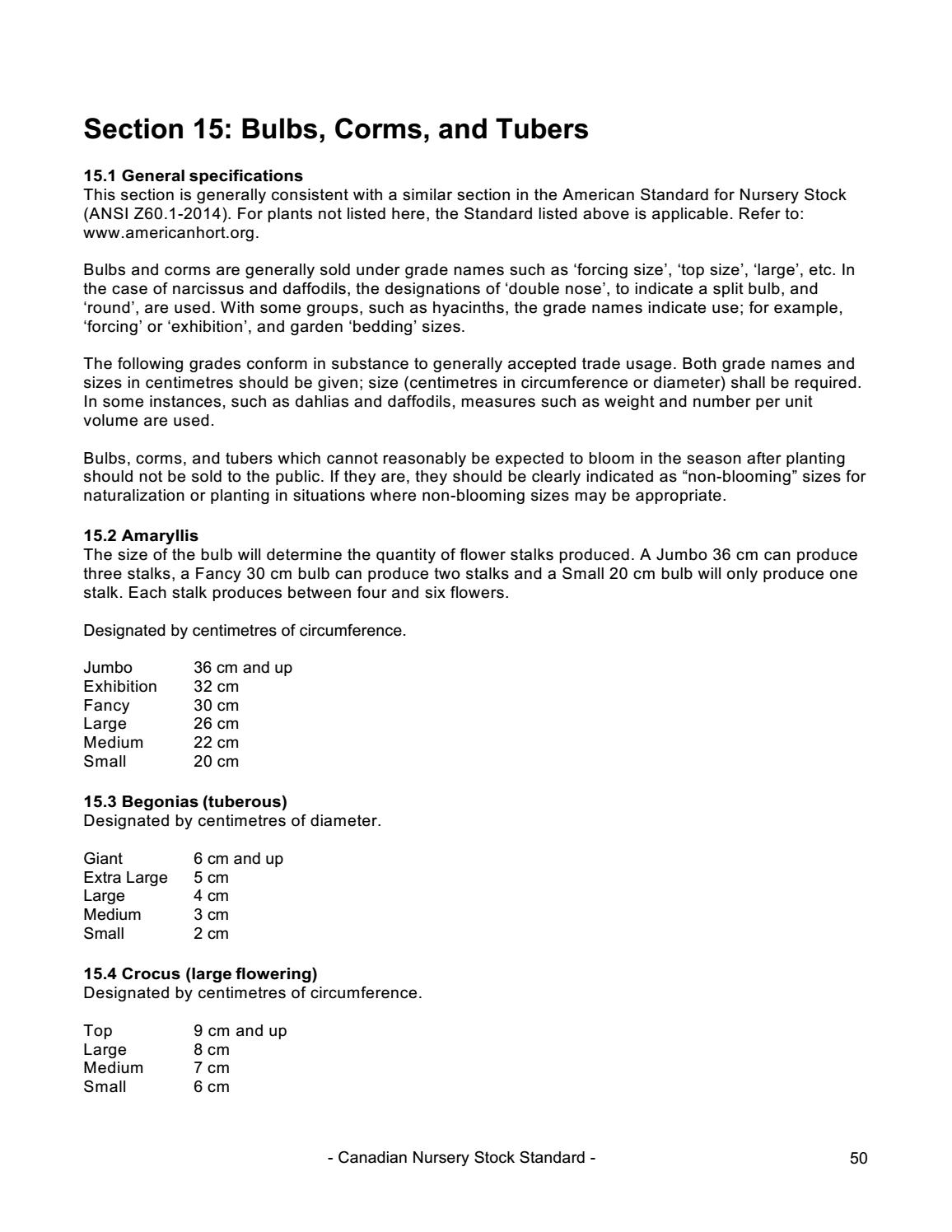 Canadian Nursery Stock Standard (9th ed) by Canadian Nursery Landscape