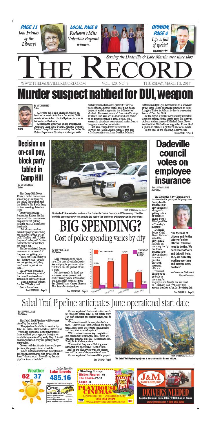 March 2, 2017 Dadeville Record by Tallapoosa Publishers Issuu