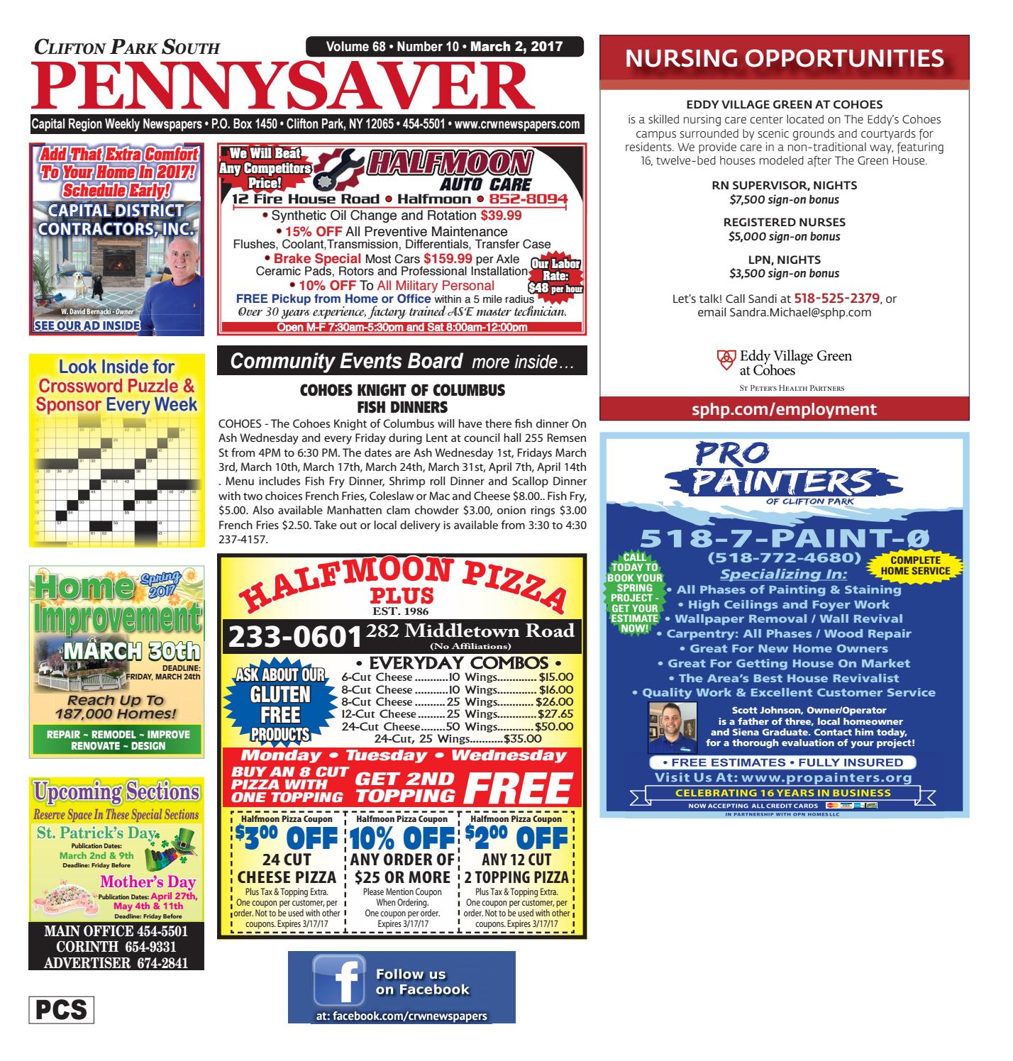 Clifton Park South Pennysaver 030217 by Capital Region Weekly Newspapers Issuu