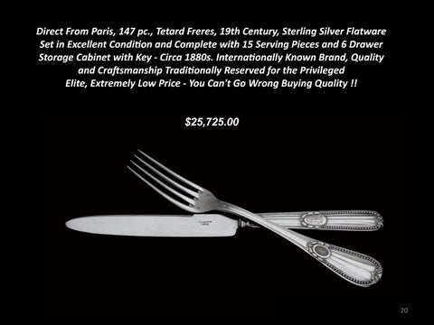 Estate Sale Sterling Silver Luxurious Living Inventory 家具目录 第 20 页