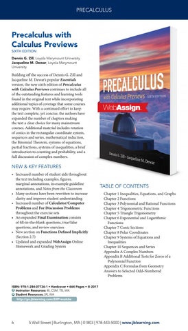 Page 6 PRECALCULUS Precalculus With Calculus Previews Page 6 PRECALCULUS Precalculus With Calculus Previews