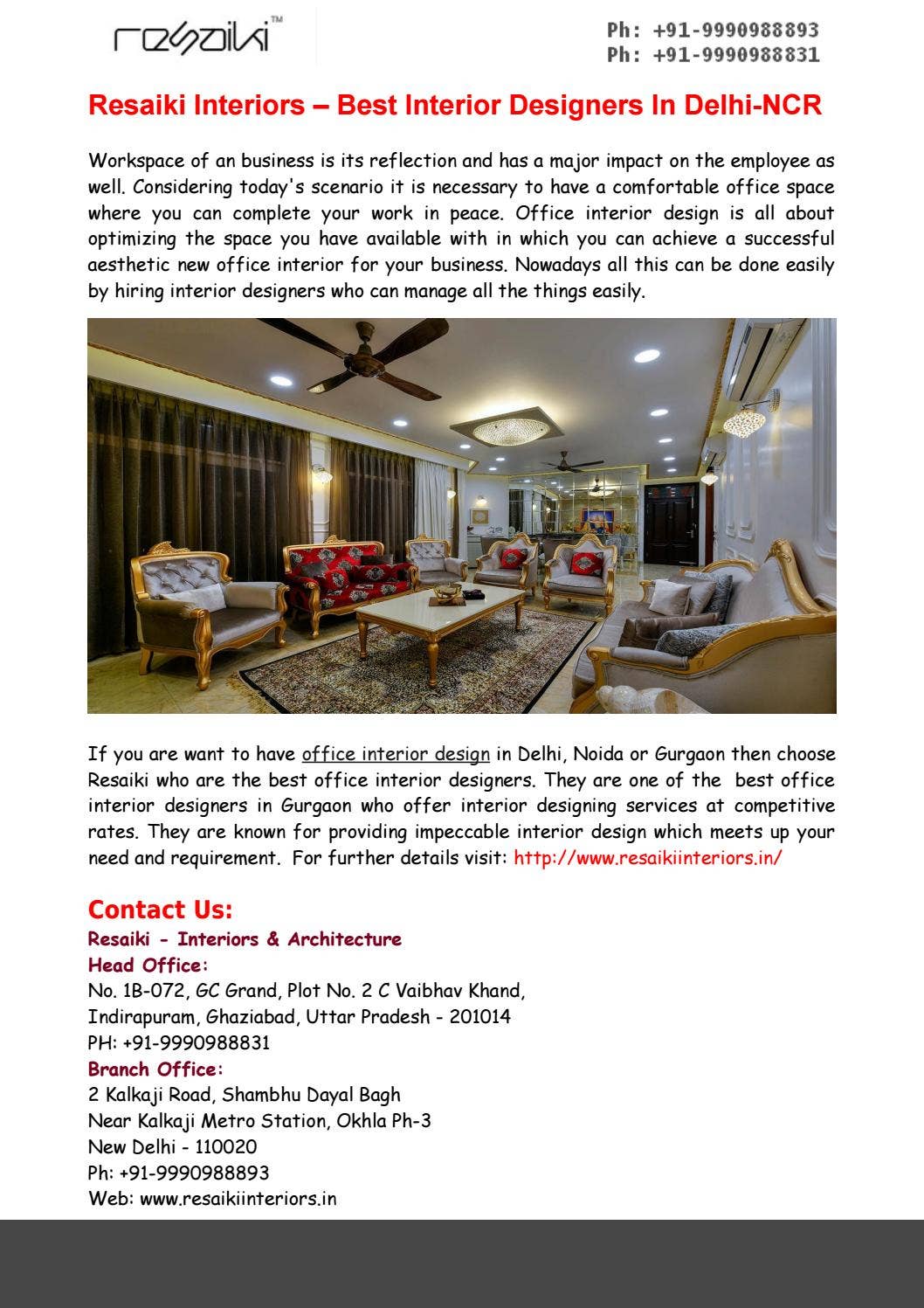 Resaiki Interiors – Office Interior Designers in Gurgaon by Resaiki ...