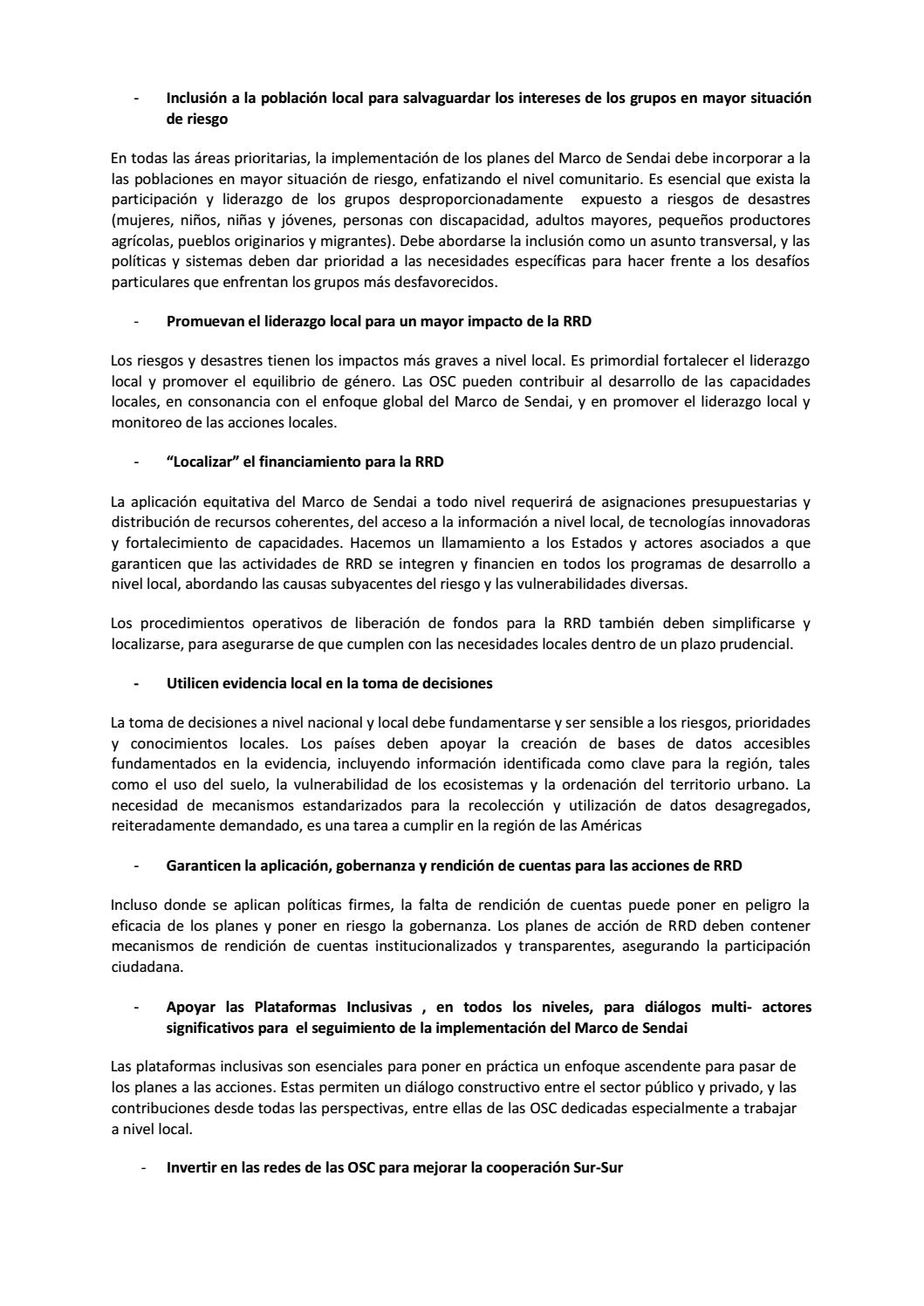 Declaraci n Del Grupo De La Sociedad Civil Ante La 5 Plataforma 