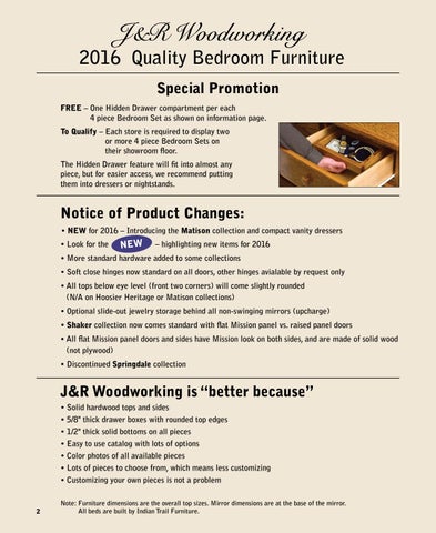 Amish Heirlooms Furniture J × R Woodworking 家具目录 2016 第 2 页
