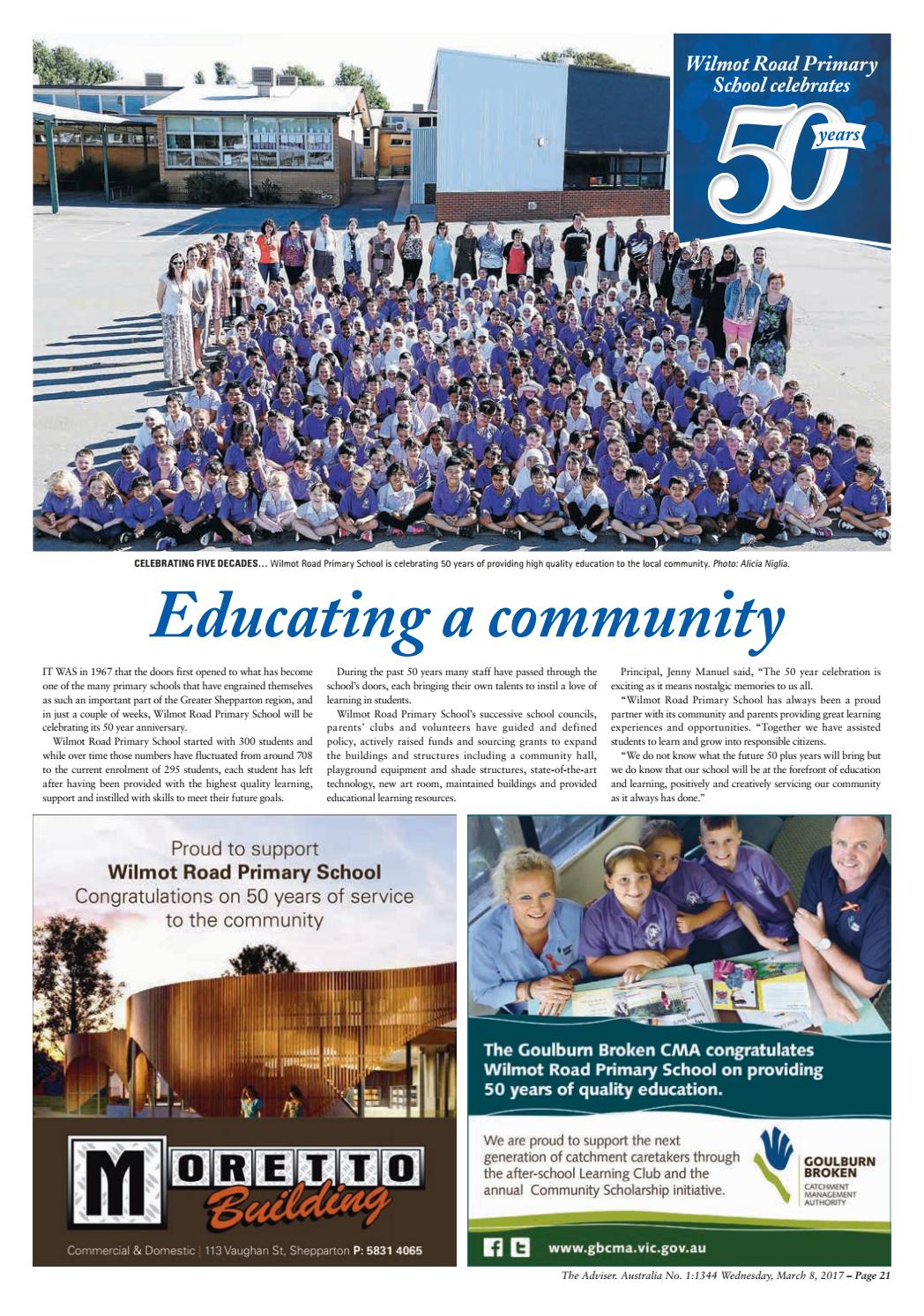 Wilmot Road PS 50 years by The Adviser Issuu