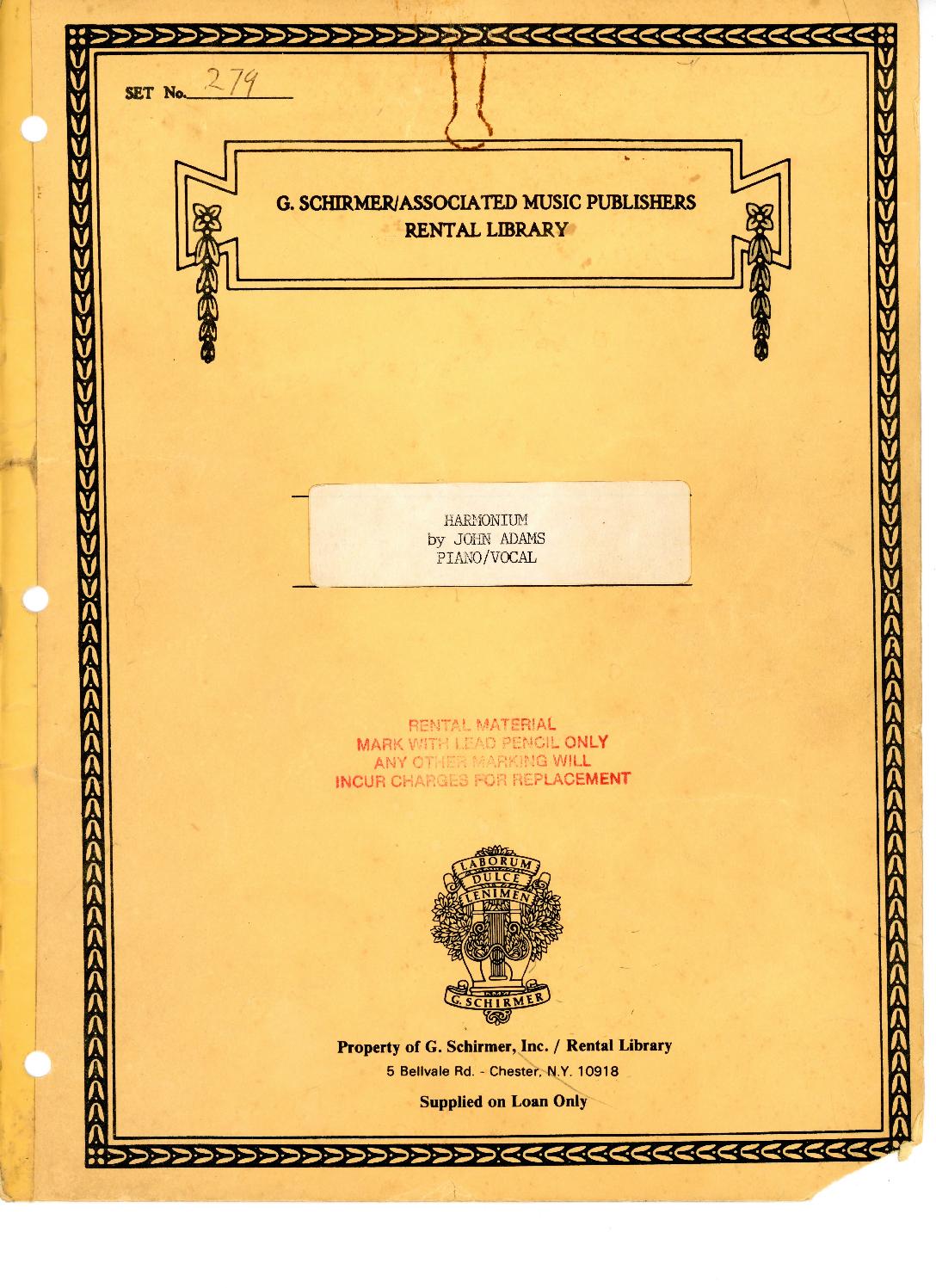 Harmonium by John Adams by Shaw Website Issuu