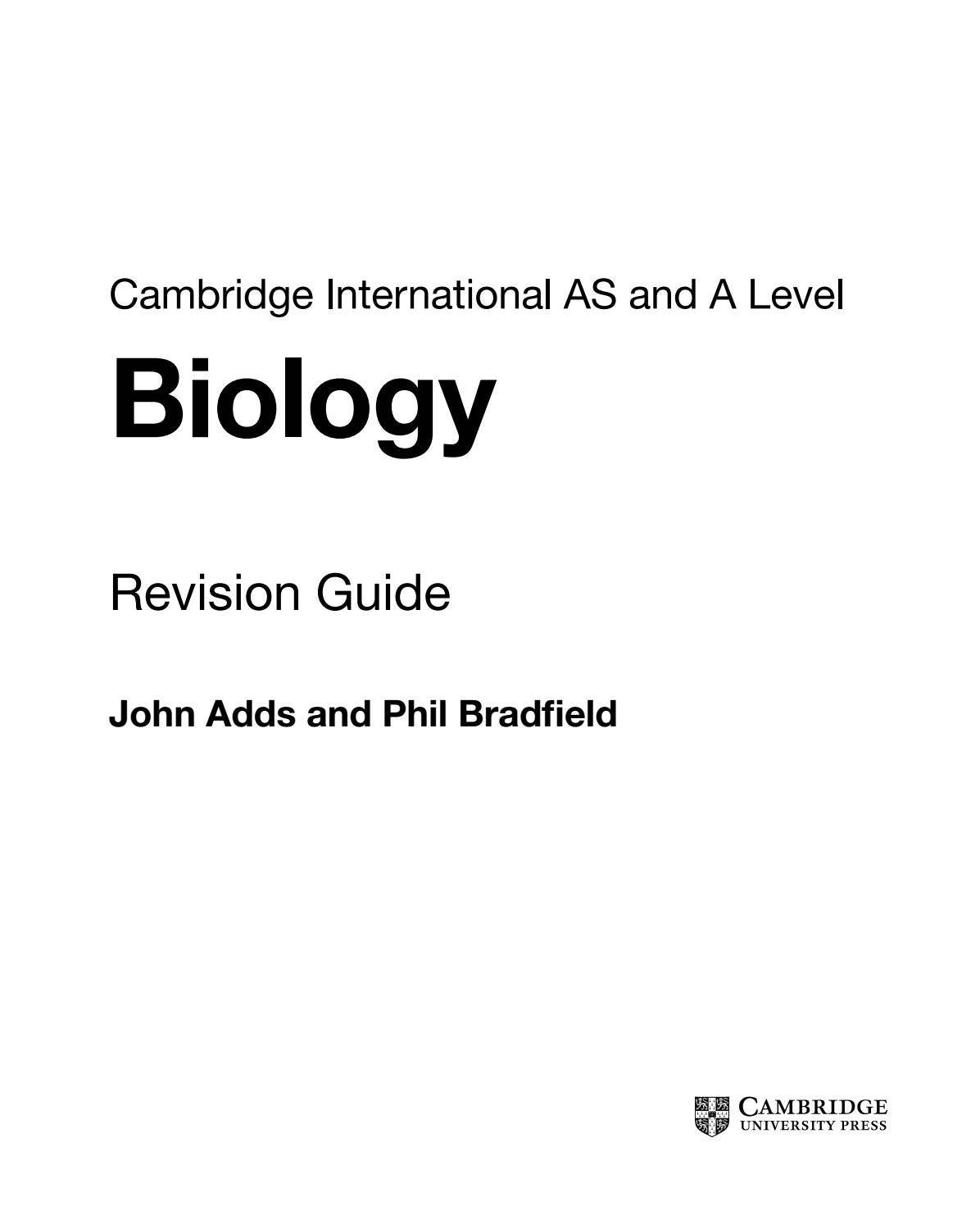 Preview Cambridge International AS and A Level Biology Revision Guide ...