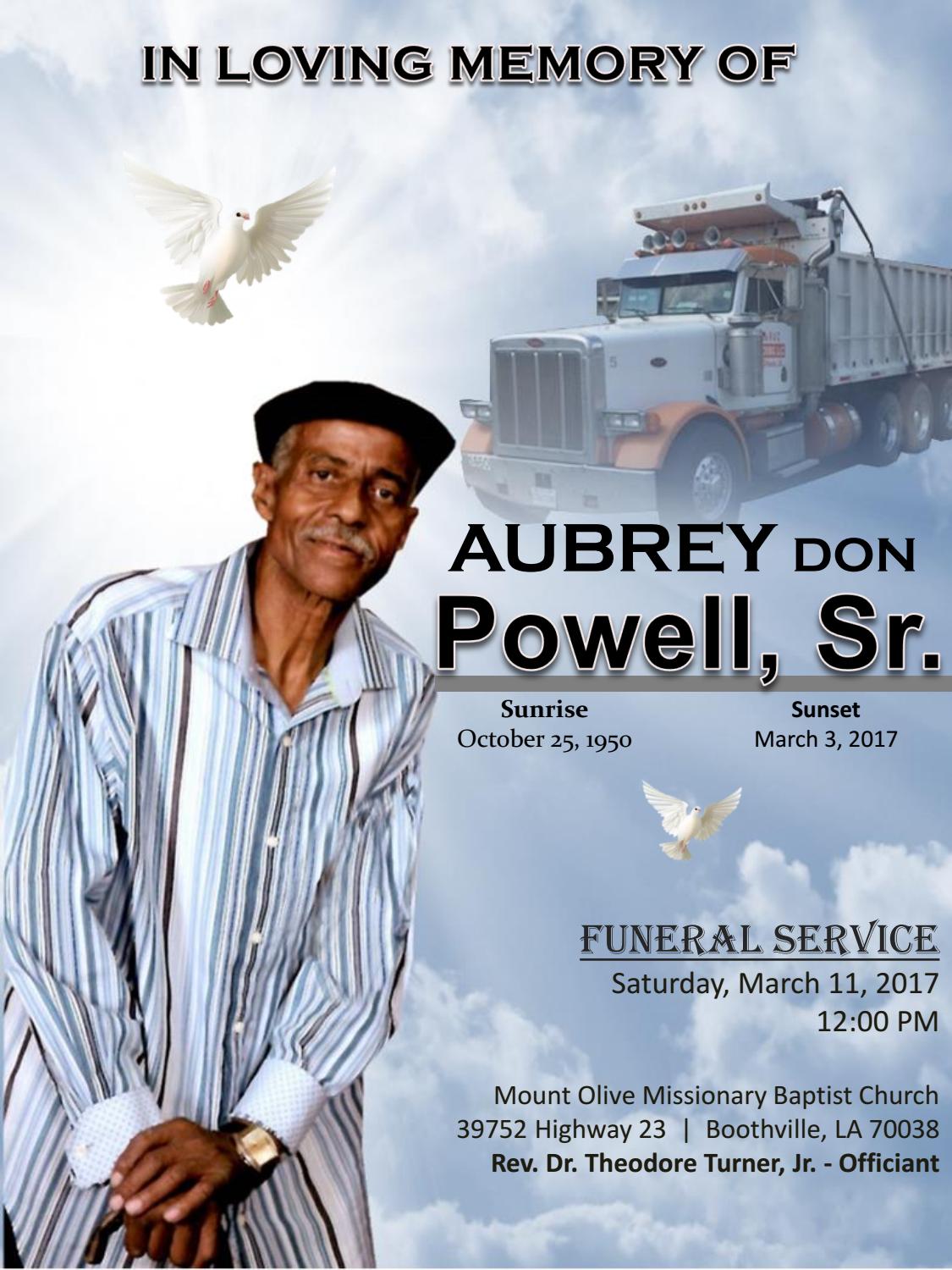 Aubrey Don Powell Sr By Our Celebrations Of Life Issuu