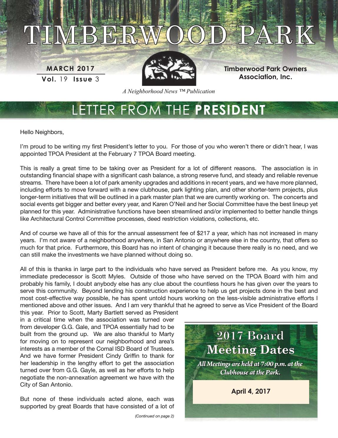 Timberwood Park by Digital Publisher Issuu